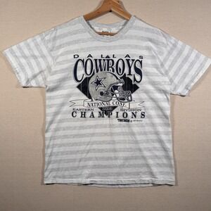 Vintage Dallas Cowboys Shirt Mens Large Striped Tennessee River Gold 1993 90s